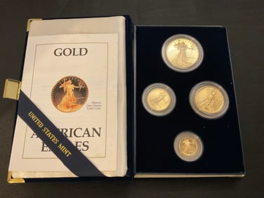 US Mint 1990 American Gold Eagle Gold Bullion 4-Coin Proof Set