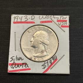 1943 D Washington Silver Quarter