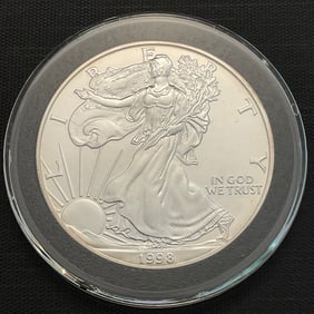1998 American Silver Eagle .999 Fine Silver Dollar Coin