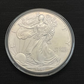 1999 American Silver Eagle .999 Fine Silver Dollar Coin