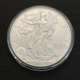 2001 American Silver Eagle .999 Fine Silver Dollar Coin