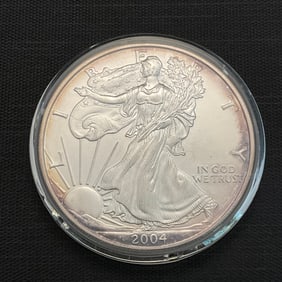 2004 American Silver Eagle .999 Fine Silver Dollar Coin