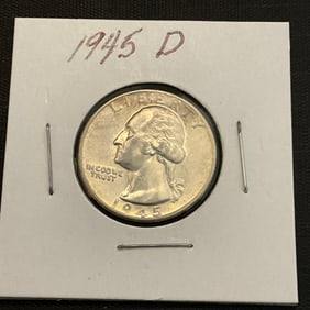 1945 D Washington Silver Quarter