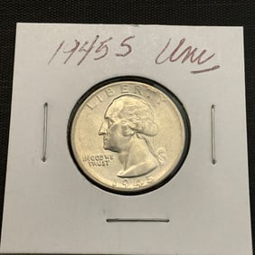 1945 S Washington Silver Quarter