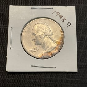 1945 D Washington Silver Quarter