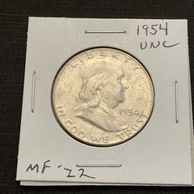 1954 Franklin Silver Half Dollar
