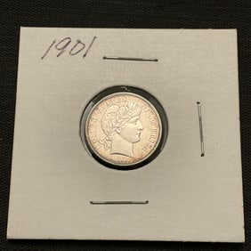 1901 Barber Silver Dime