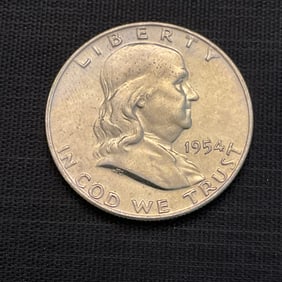 1954 D Franklin Silver Half Dollar