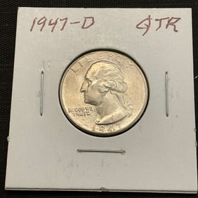 1947 D Washington Silver Quarter