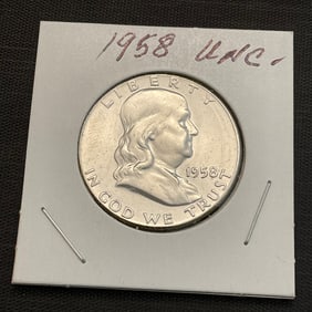 1958 Franklin Silver Half Dollar