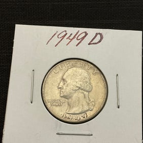 1949 D Washington Silver Quarter