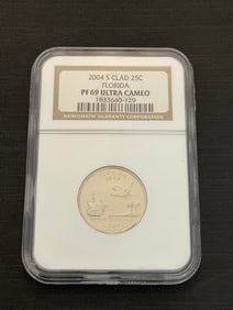 2004 S Clad Florida State Quarter NGC PF 69 Ultra Cameo