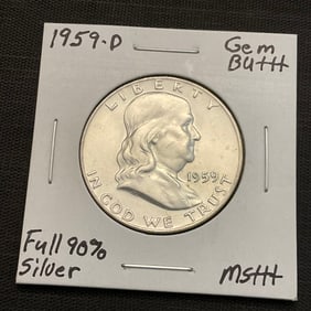 1959 D Franklin Silver Half Dollar