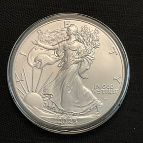 2023 American Silver Eagle 1 oz Fine Silver Eagle carrying an oak branch,