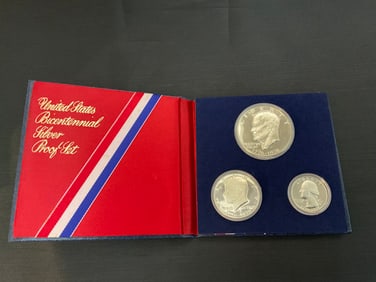 1976 Bicentennial 3-Coin Silver Proof Set