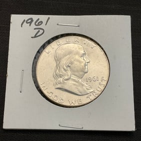 1961 D Franklin Silver Half Dollar