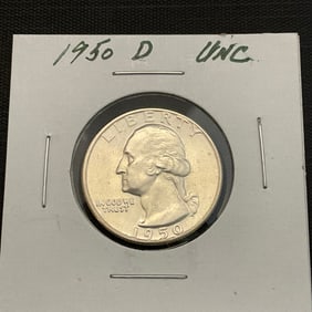 1950 D Washington Silver Quarter