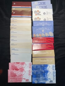 Group of 26 US Mint Uncirculated Coin Sets 1977 - 1999