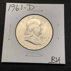 1961 D Franklin Silver Half Dollar