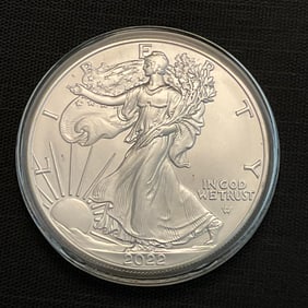 2022 American Silver Eagle 1 oz Fine Silver Eagle carrying an oak branch