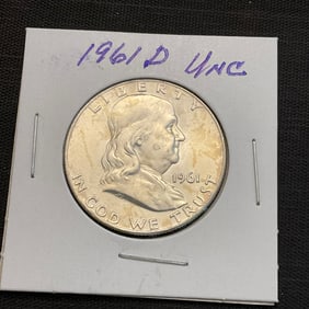 1961 D Franklin Silver Half Dollar Uncirculated