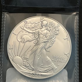 2022 American Silver Eagle 1 oz Fine Silver Eagle carrying an oak branch