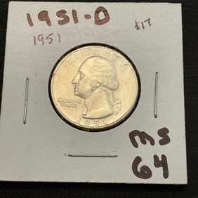 1951 D Washington Silver Quarter