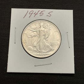 1945 S Walking Liberty Silver Half Dollar