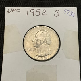 1952 S Washington Silver Quarter