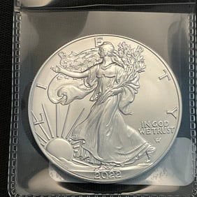 2022 American Silver Eagle 1 oz Fine Silver Eagle carrying an oak branch