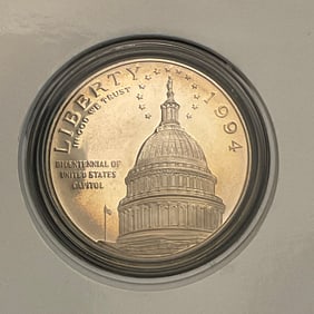 1994 S Bicentennial US Capital Commemorative Silver Dollar Proof Coin