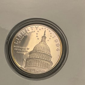 1994 S Bicentennial US Capital Commemorative Silver Dollar Proof Coin