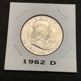 1962 D Franklin Silver Half Dollar