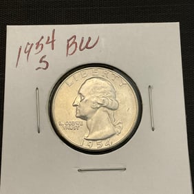 1954 S Washington Silver Quarter