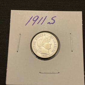 1911 S Barber Silver Dime