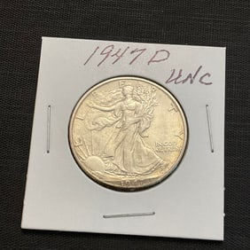 1947 D Walking Liberty Silver Half Dollar