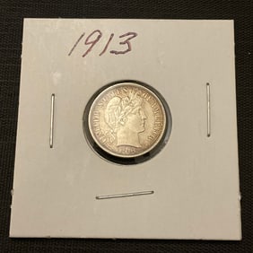 1913 Barber Silver Dime
