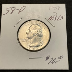 1958 D Washington Silver Quarter