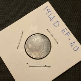 1914 D Barber Silver Dime