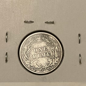 1914 D Barber Silver Dime