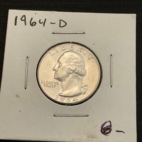 1964 D Washington Silver Quarter
