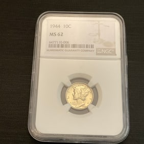 1944 Mercury Silver Dime NGC MS 62