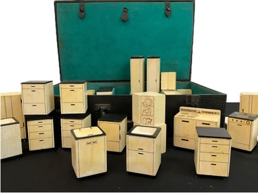 Vintage Miniature Kitchen Cabinet and Appliance Salesman Samples Kit
