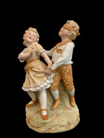 Bisque Porcelain Children Figurine by Grebruder Heubach