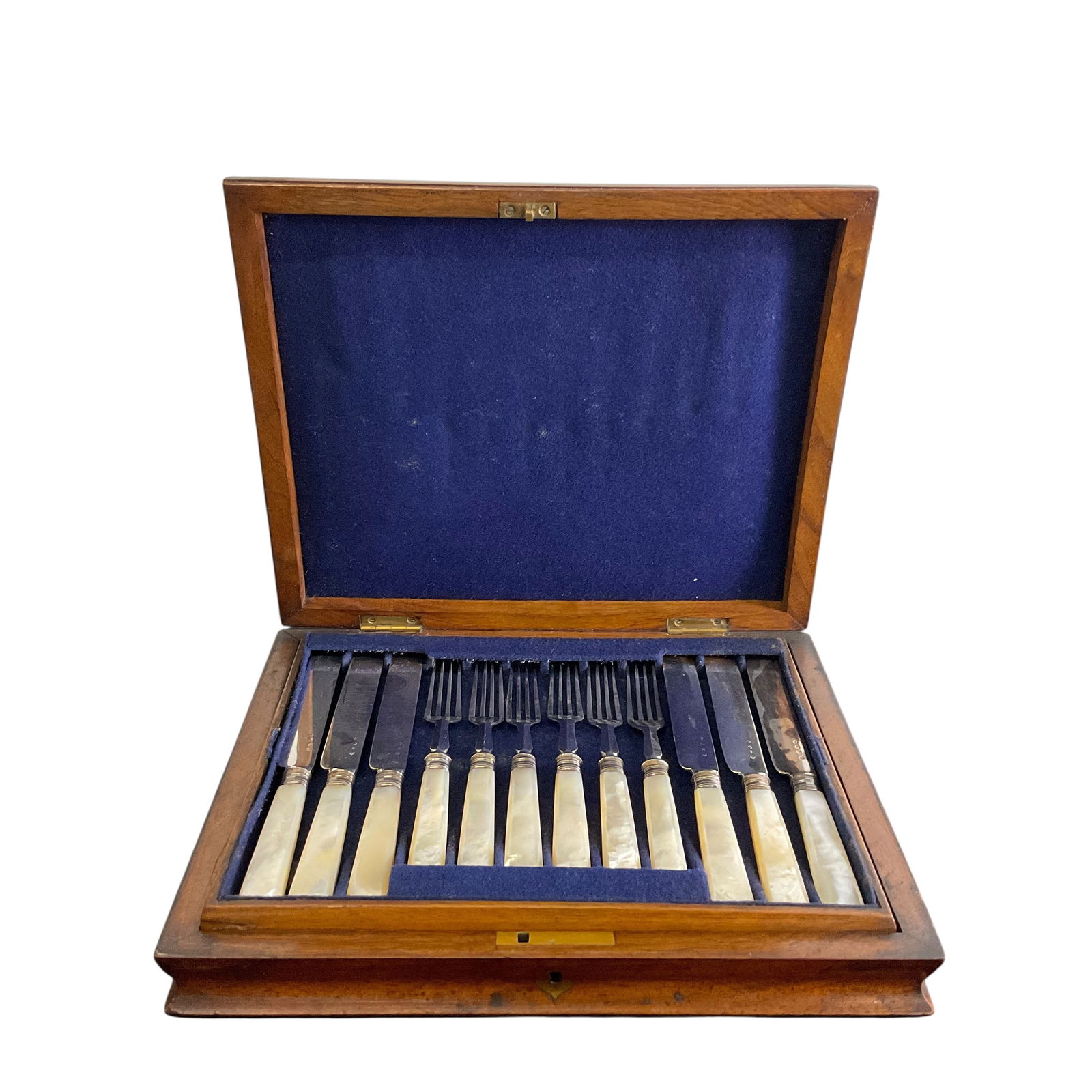 Antique Mother of Pearl Cutlery Canteen Set Dessert Fruit or Fish Set (1 of 6)