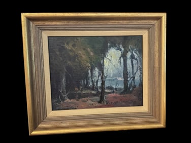Frank W. Loven (American, 1868-1941) Florida River Oil on Board Signed and Dated 1910