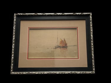 Frederick Wilhelm Heine, (Wisconsin/Germany, 1845-1921) Untitled (Venice)  Watercolor Signed
