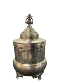 James W. Tufts Silver Plate Tea Caddy