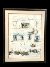 Louis Bennett Schneiderman (American) "Trees" Mixed Media Signed and Dated