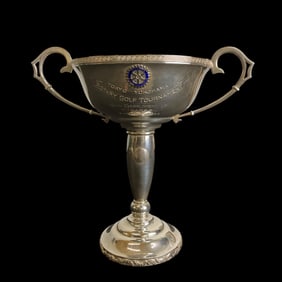 Vintage Rotary International Japanese Silver Golf Trophy 1954